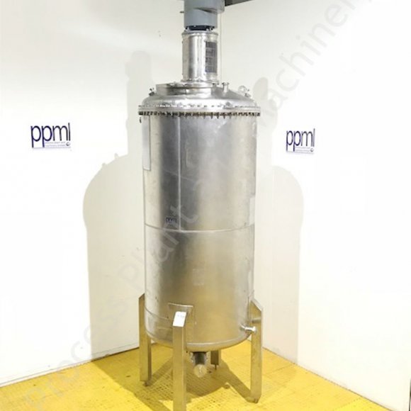 1,500 Ltr GEA Stainless Steel Jacketed Tank with Scraped Surface Mixer